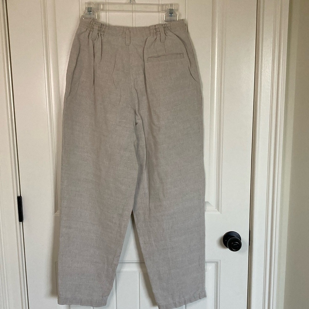 Vintage Savane Womens Barrel Style‎ Linen Cotton High Rise Pant Size 10S Tan - Picture 7 of 14